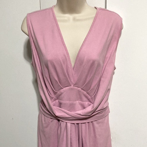 eSHAKTI Dusty Pink Sleeveless Cotton Blend Sheath Dress Womens Large 14 - Picture 2 of 13